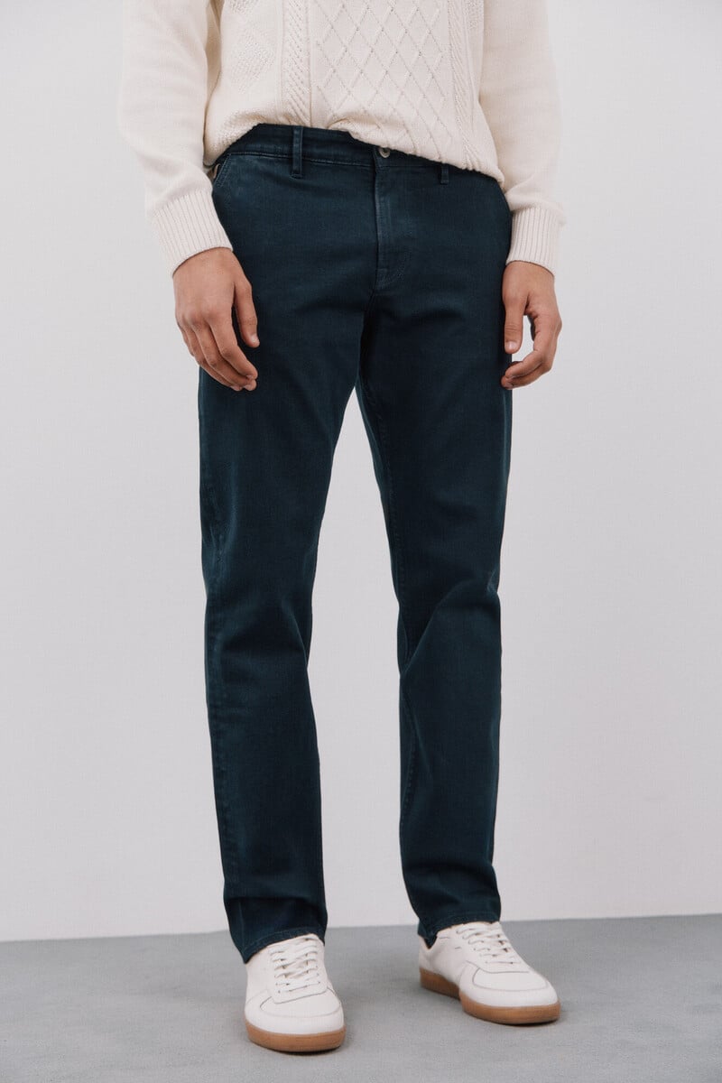 Cortefiel Pantalón 5 bolsillos color regular fit Outlet online