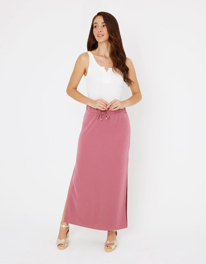koala bay Falda Midi Rosa - Claudina Superdescuento