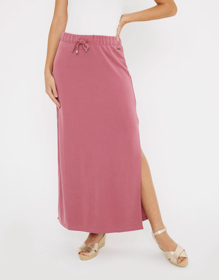 koala bay Falda Midi Rosa - Claudina Superdescuento