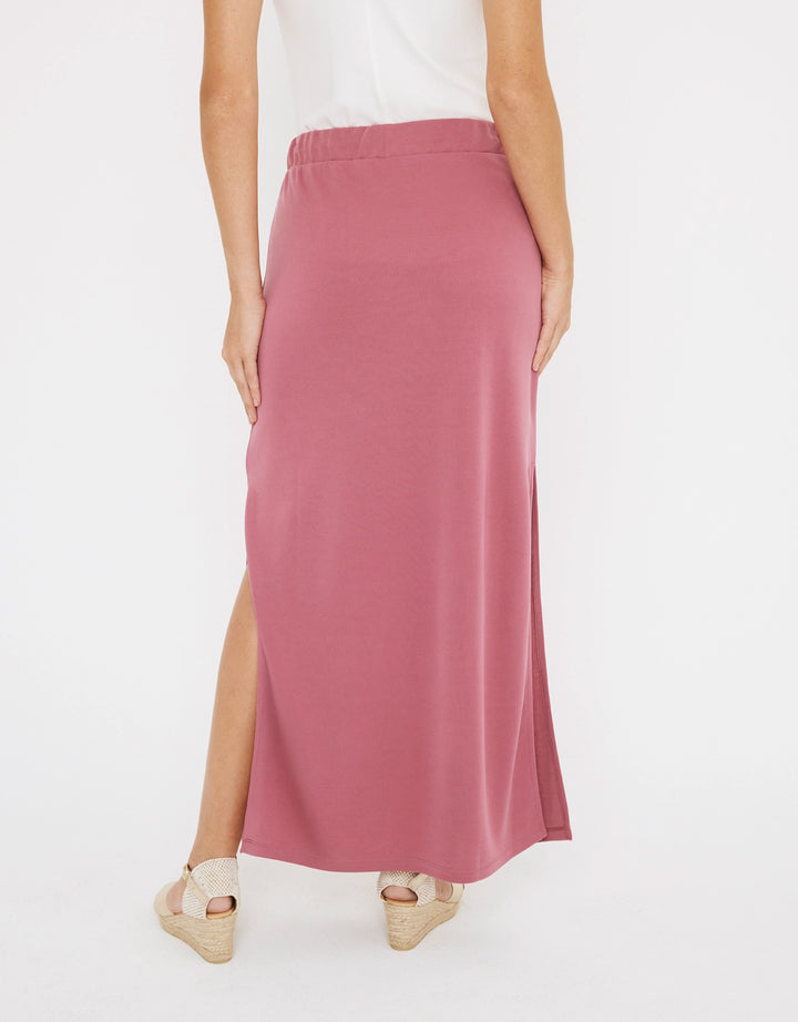 koala bay Falda Midi Rosa - Claudina Superdescuento
