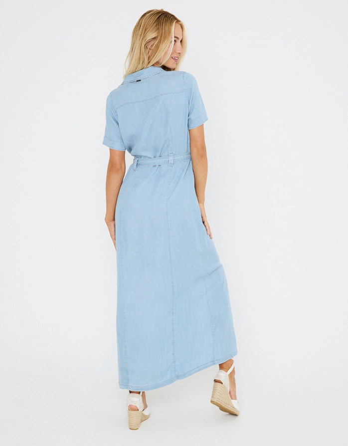 koala bay Vestido Largo Denim Claro - Lonzo Última moda