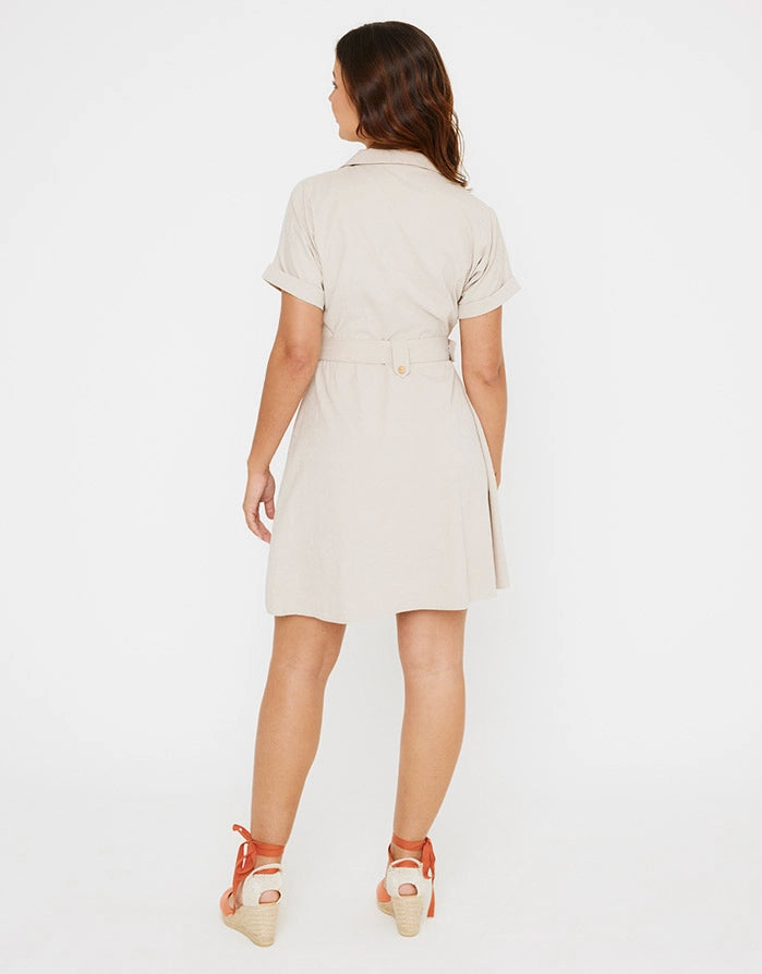 koala bay Vestido Corto Crema - Ilice Ofertas de temporada