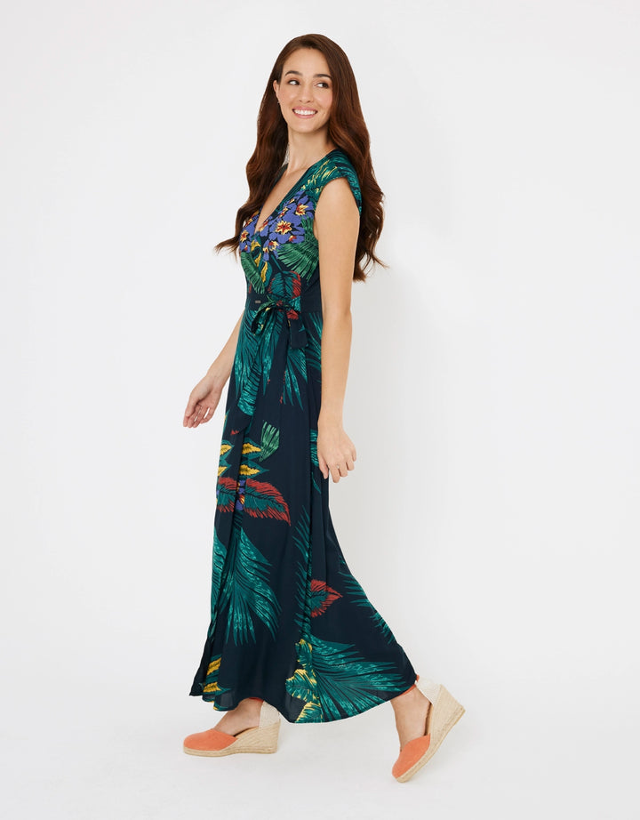 koala bay Vestido Largo Estampado Tropical Multicolor - Titania Outlet