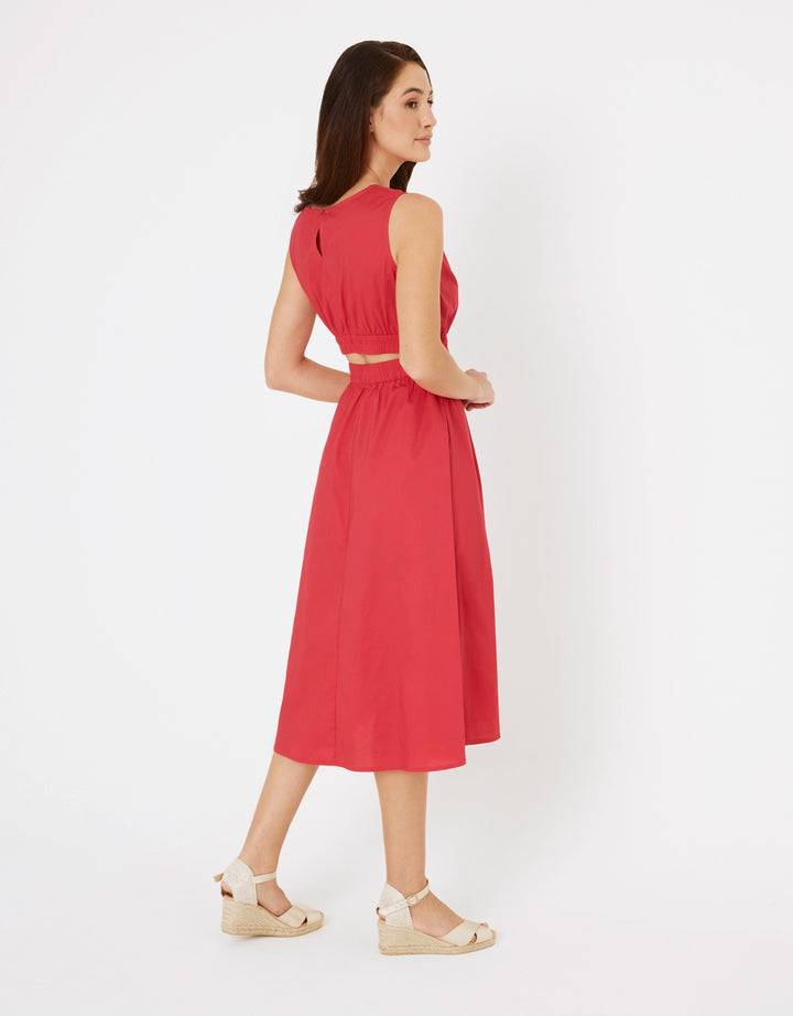 koala bay Vestido Midi de Algodón Rojo - Brasilia Outlet online