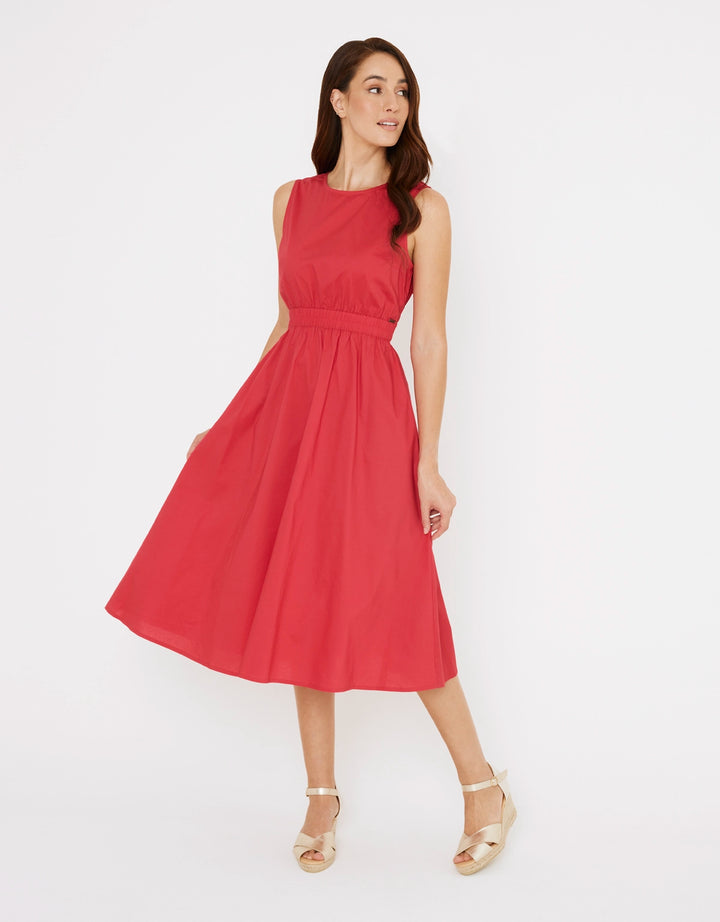 koala bay Vestido Midi de Algodón Rojo - Brasilia Outlet online