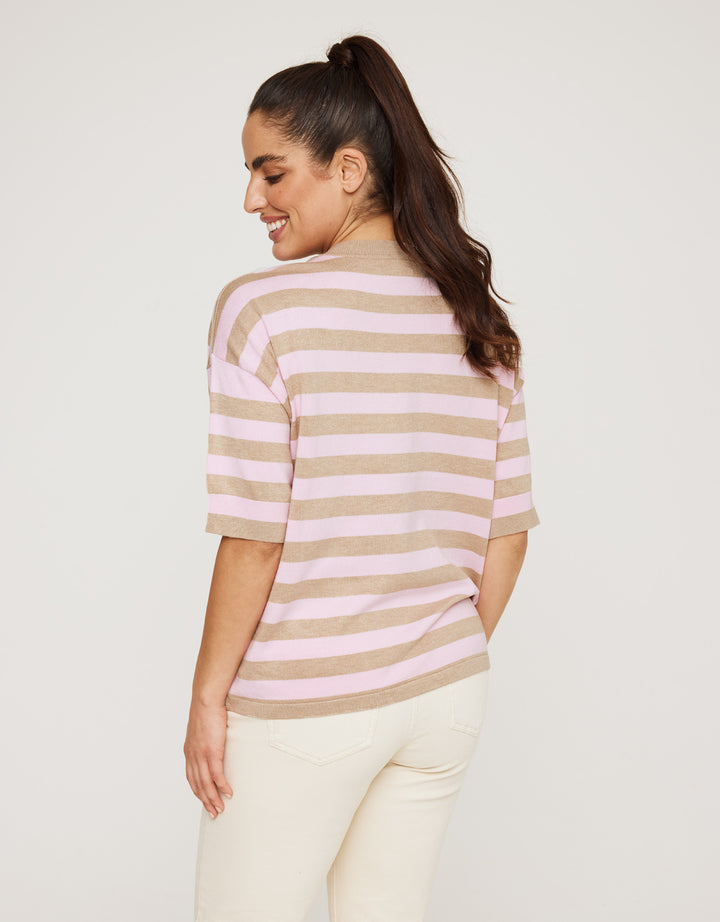 koala bay Jersey Manga Corta Rosa Rayas - Krekla En oferta