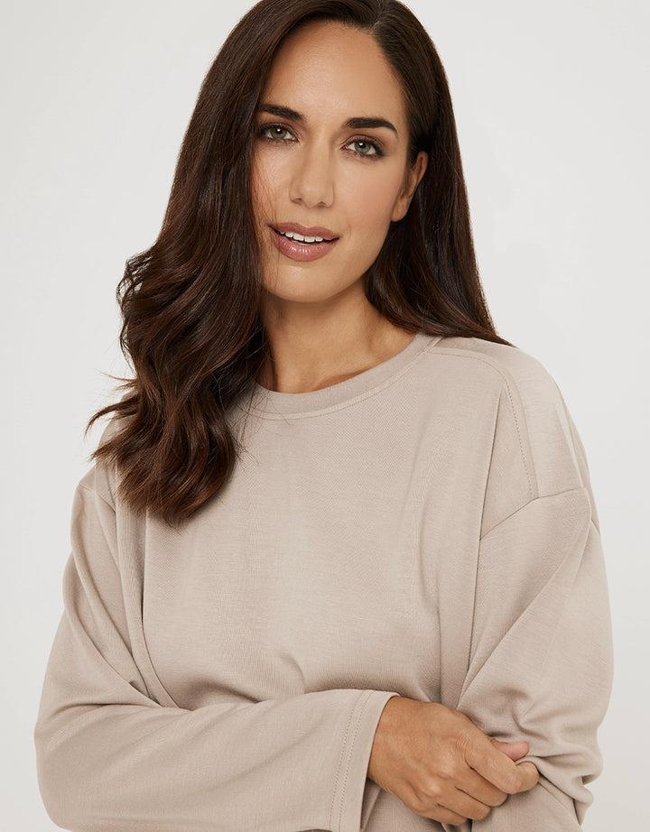 koala bay Sudadera sin Capucha Modal Beige - Vitatu Venta caliente