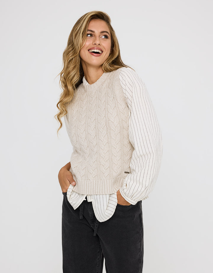 koala bay Chaleco Punto Grueso Beige - Alpica Gran oferta