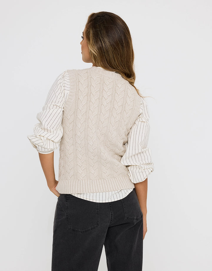 koala bay Chaleco Punto Grueso Beige - Alpica Gran oferta