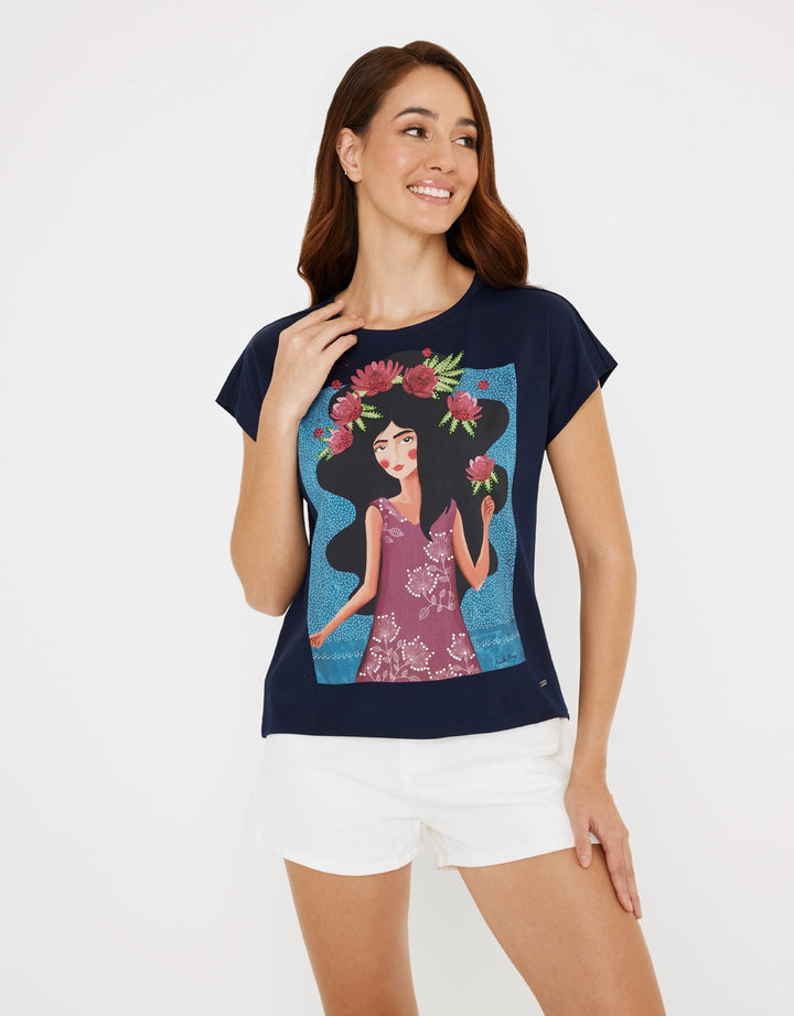 koala bay Camiseta Manga Corta Azul Marino- Pelzoflor Tienda