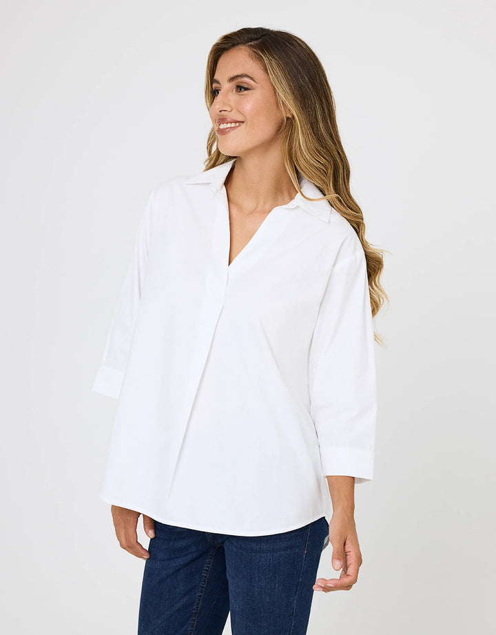 koala bay Camisa Oversize Blanco - Lospine Liquidación