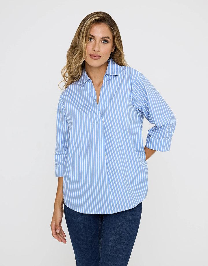 koala bay Camisa Oversize Azul Rayas - Lospine Mejor oferta