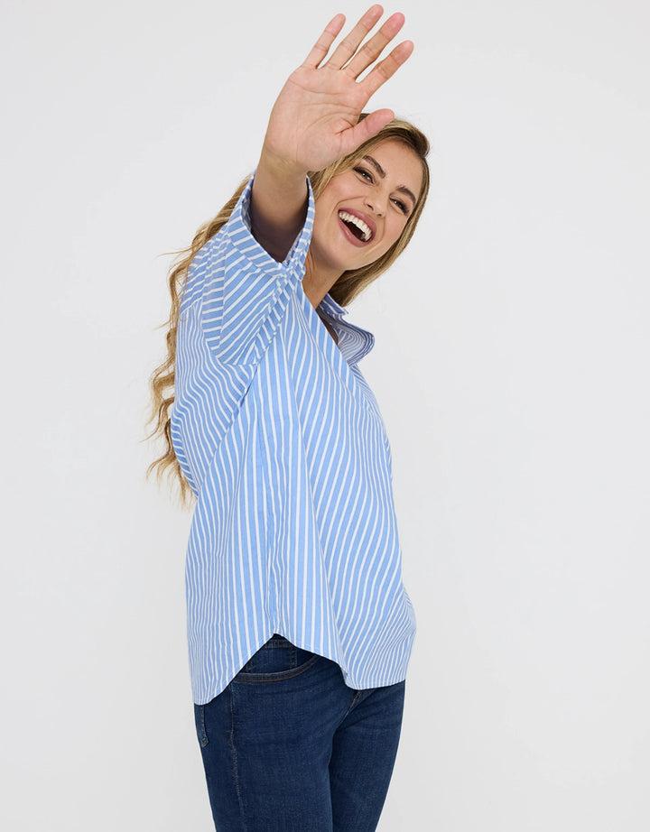 koala bay Camisa Oversize Azul Rayas - Lospine Mejor oferta