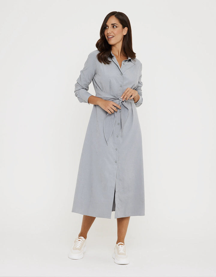koala bay Vestido Largo Camisero Gris - Verona