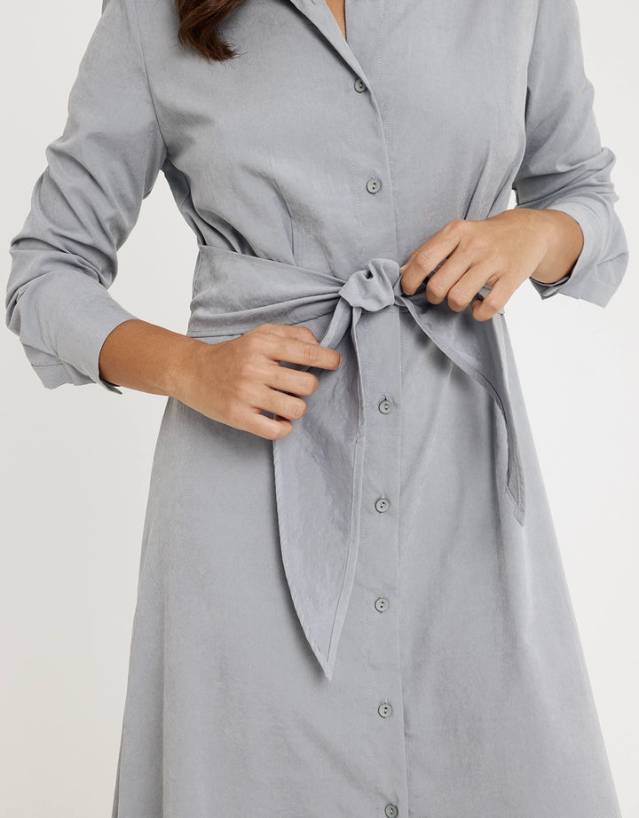 koala bay Vestido Largo Camisero Gris - Verona Grandes descuentos