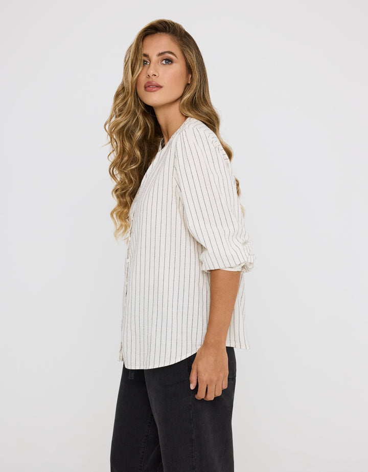 koala bay Camisa Manga Larga Rayas Off White - Tylus Última moda