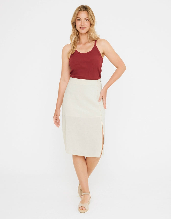 koala bay Falda Midi Beige - Closu