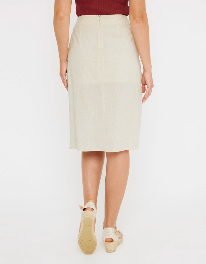 koala bay Falda Midi Beige - Closu COMPRAR AHORA
