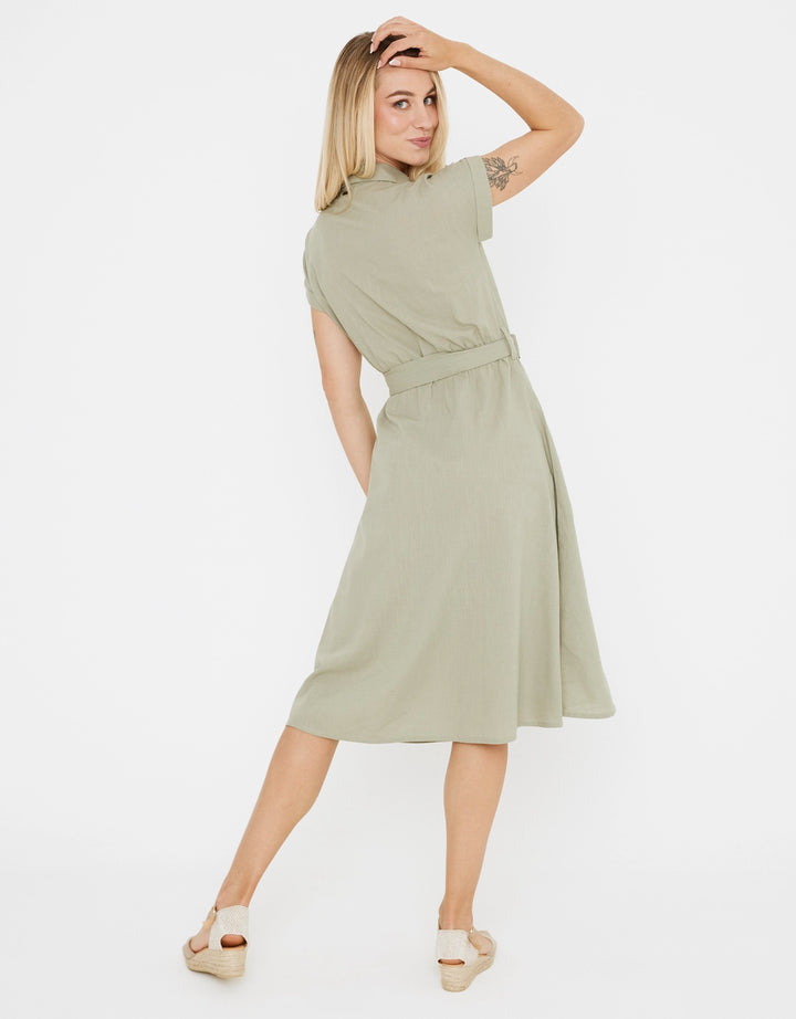 koala bay Vestido Midi Cuello Camisa - Karin Precio de fábrica