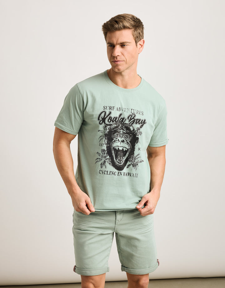 koala bay Camiseta Manga Corta Verde - Monquecito Oferta exclusiva