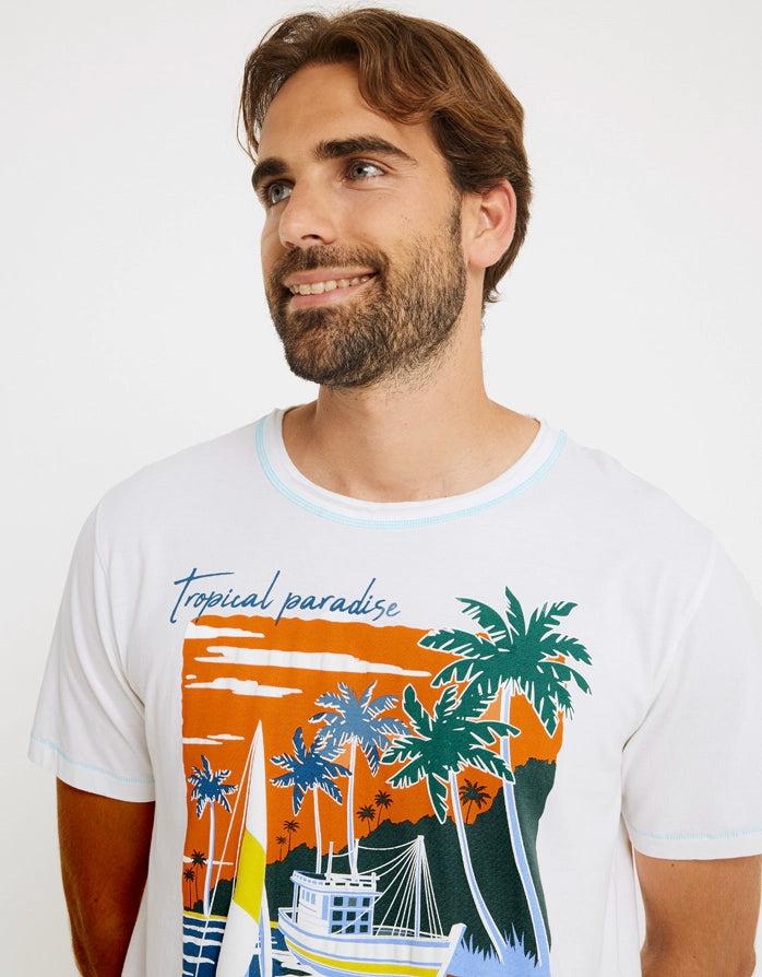 koala bay Camiseta Manga Corta Blanco - Paradiso Mejor oferta