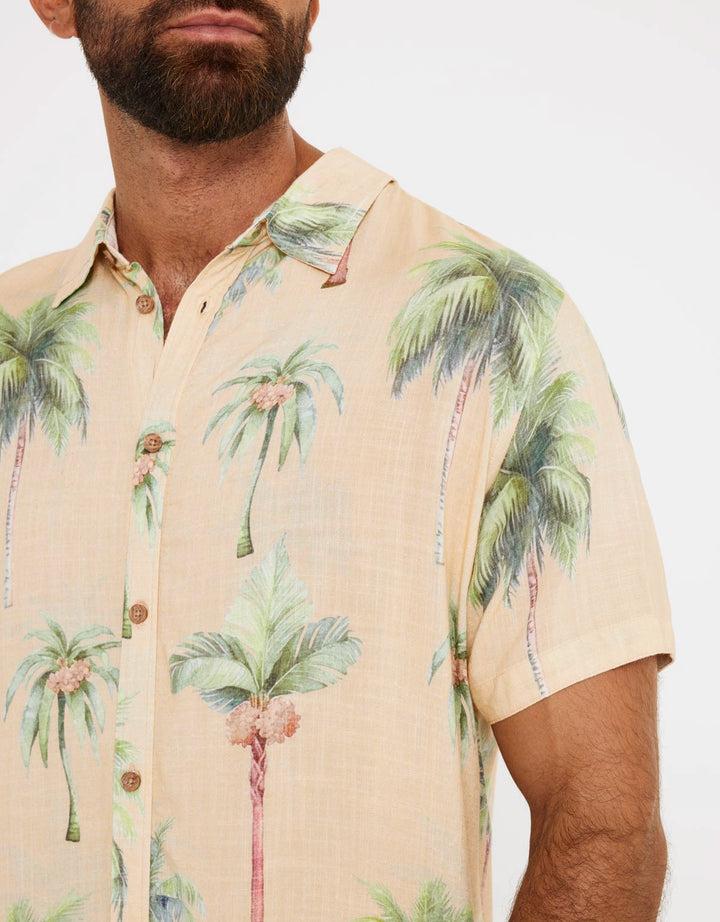 koala bay Camisa Manga Corta Estampado Palmeras - Dates Ventas relámpago