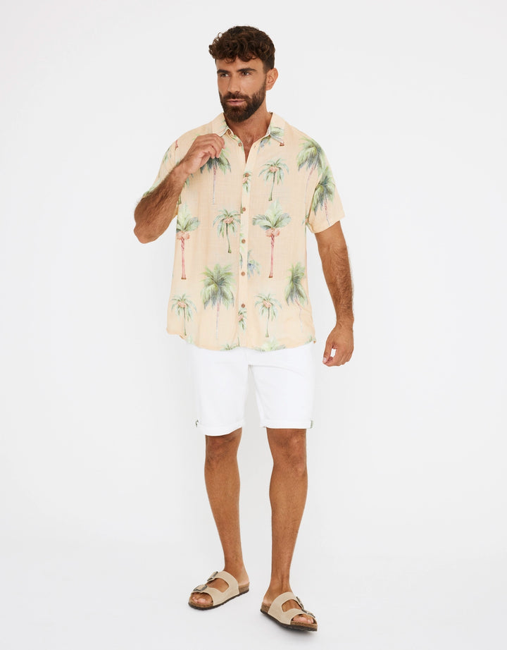 koala bay Camisa Manga Corta Estampado Palmeras - Dates Ventas relámpago