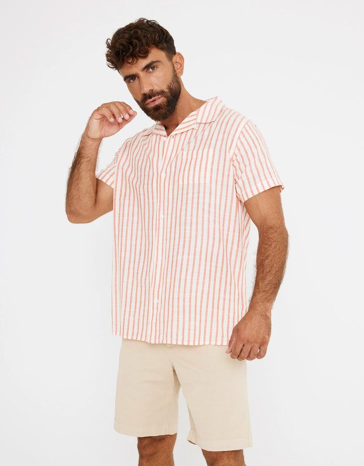 koala bay Camisa Rayas Manga Corta Rojo - Rayred