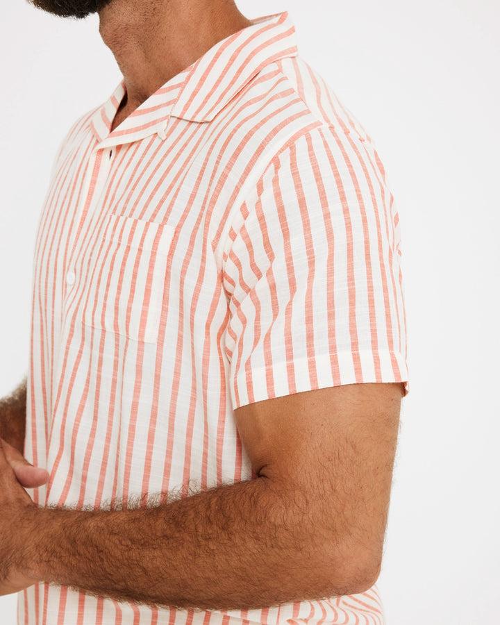 koala bay Camisa Rayas Manga Corta Rojo - Rayred Tienda