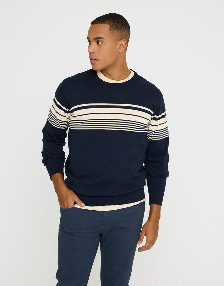 koala bay Jersey Manga Larga Rayas Azul Marino - Woldcost Oferta especial de fábrica
