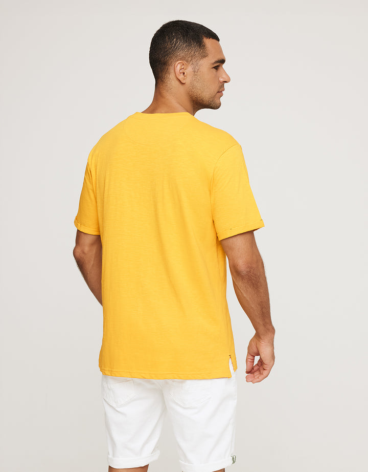 koala bay Camiseta Manga Corta Amarillo - Button ÚLTIMAS EDICIONES