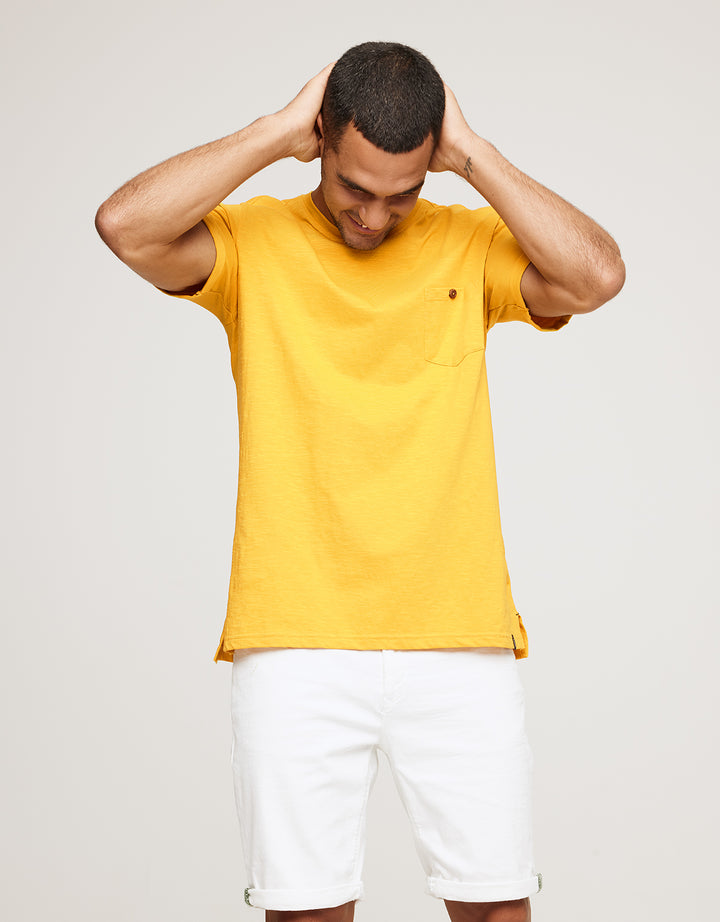koala bay Camiseta Manga Corta Amarillo - Button ÚLTIMAS EDICIONES