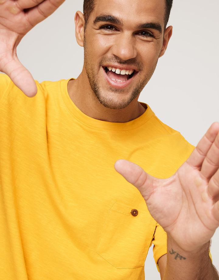 koala bay Camiseta Manga Corta Amarillo - Button ÚLTIMAS EDICIONES