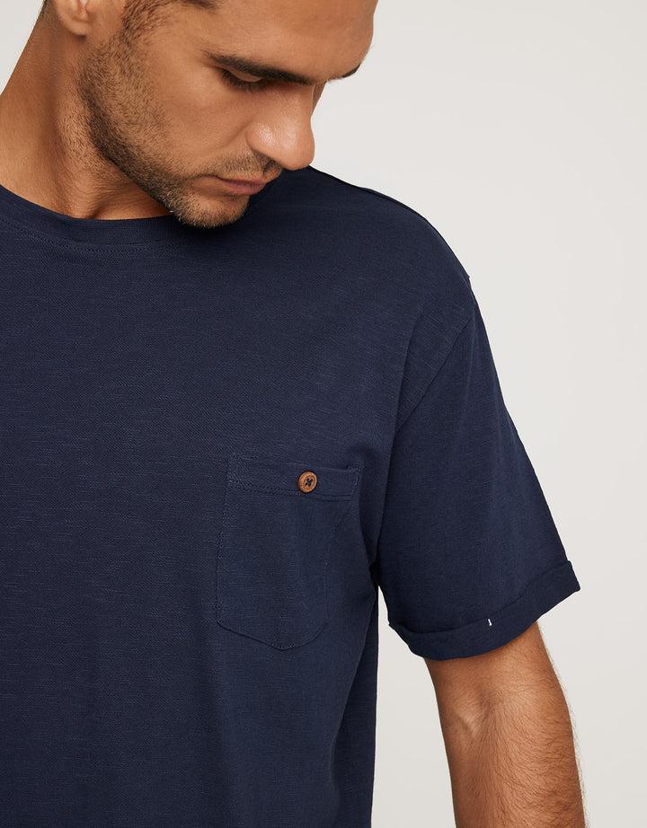 koala bay Camiseta Manga Corta Azul Marino - Button Oferta especial de fábrica
