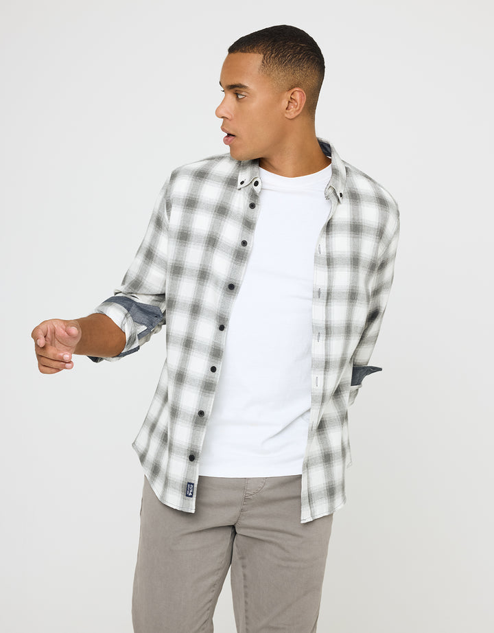 koala bay Camisa Manga Larga Cuadros Gris - Broadca Precio de fábrica