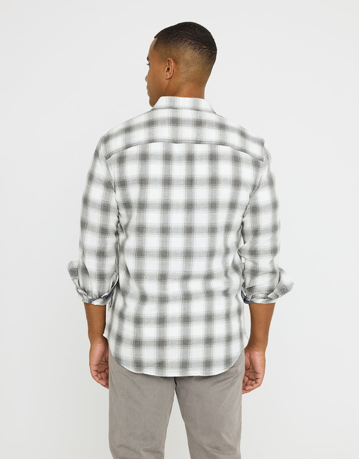 koala bay Camisa Manga Larga Cuadros Gris - Broadca Precio de fábrica