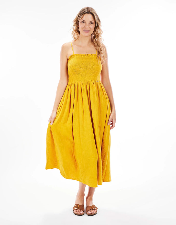 koala bay Vestido Largo Algodón Mostaza - Bibin