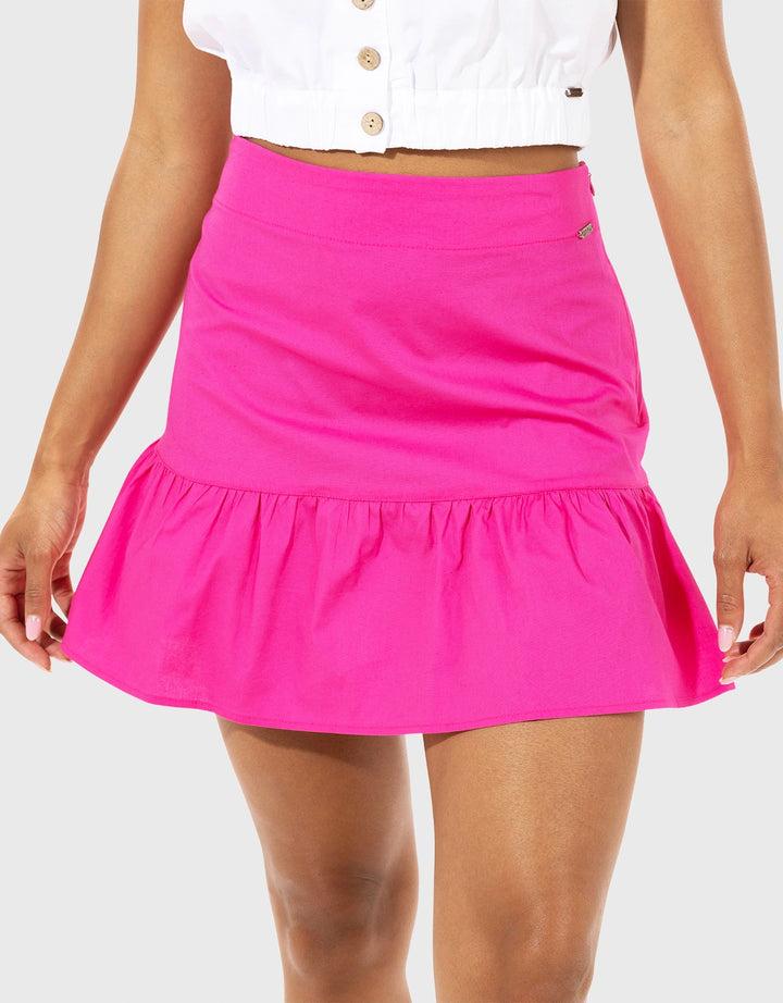 koala bay Falda Mini Fucsia Volantes - Pagoda Solo hoy