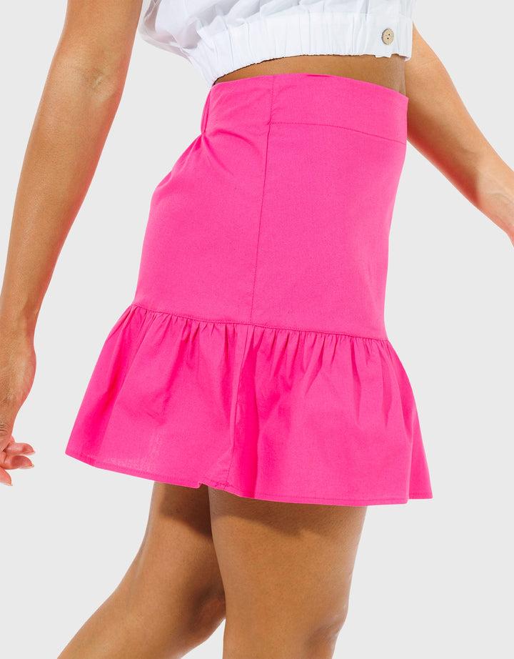 koala bay Falda Mini Fucsia Volantes - Pagoda Solo hoy