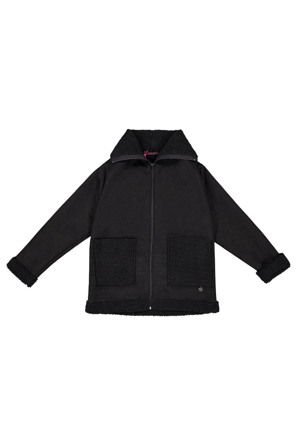 lolitas&l Chaqueta negra piel vuelta con bolsillos y cremallera Lolitas&L Outlet online