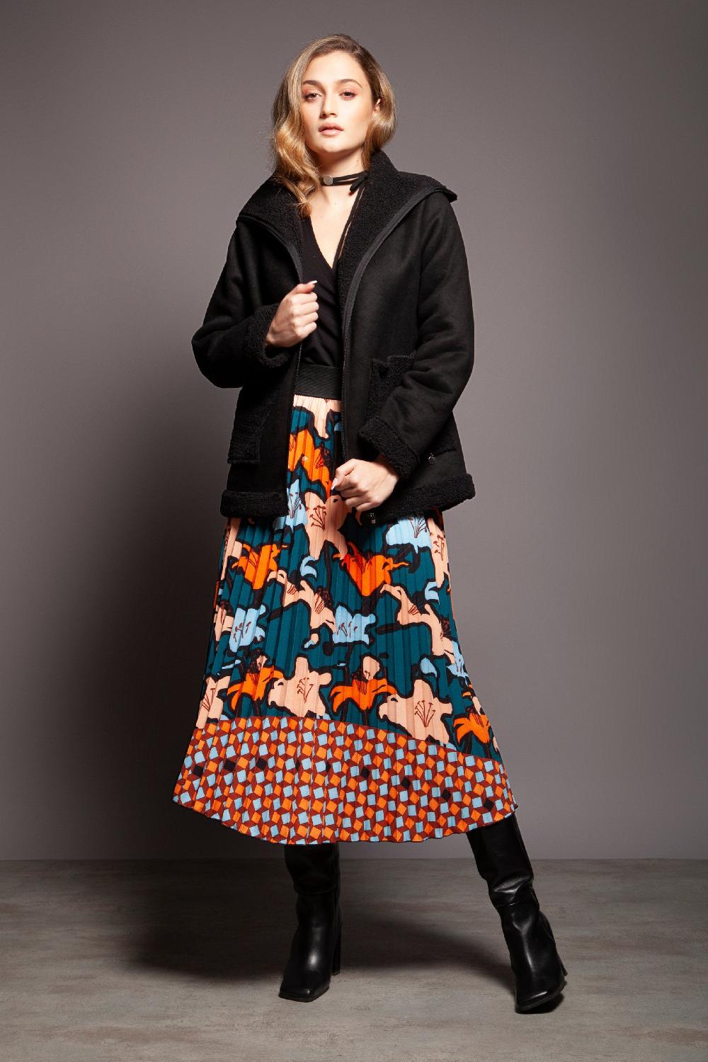 lolitas&l Chaqueta negra piel vuelta con bolsillos y cremallera Lolitas&L Outlet online