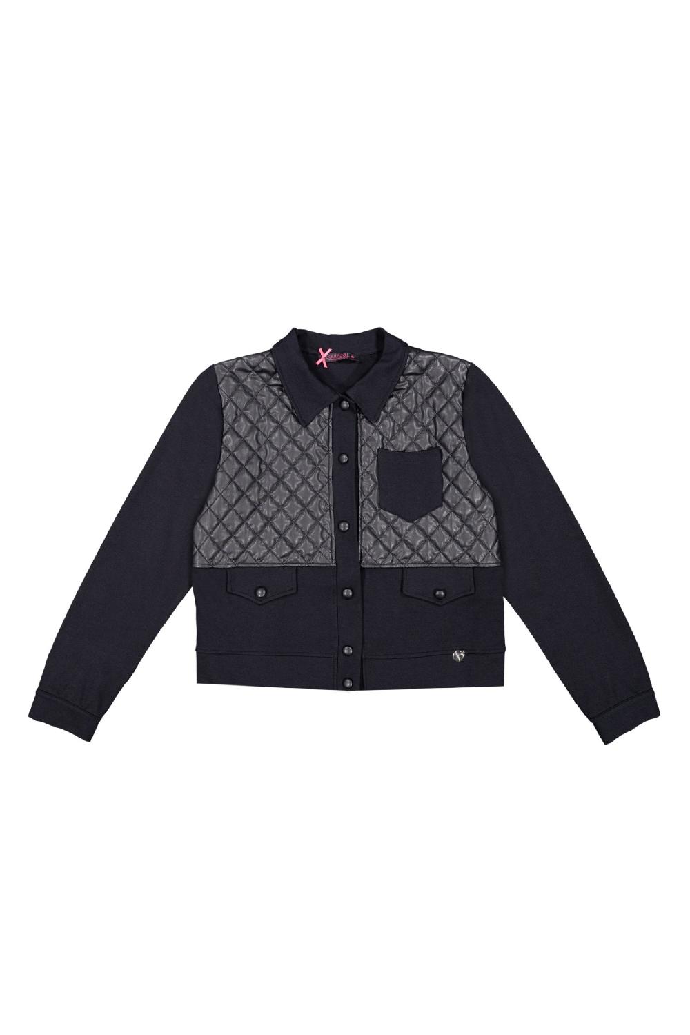 lolitas&l Chaqueta negra detalle polipiel guateada con botones Lolitas&L Ofertas