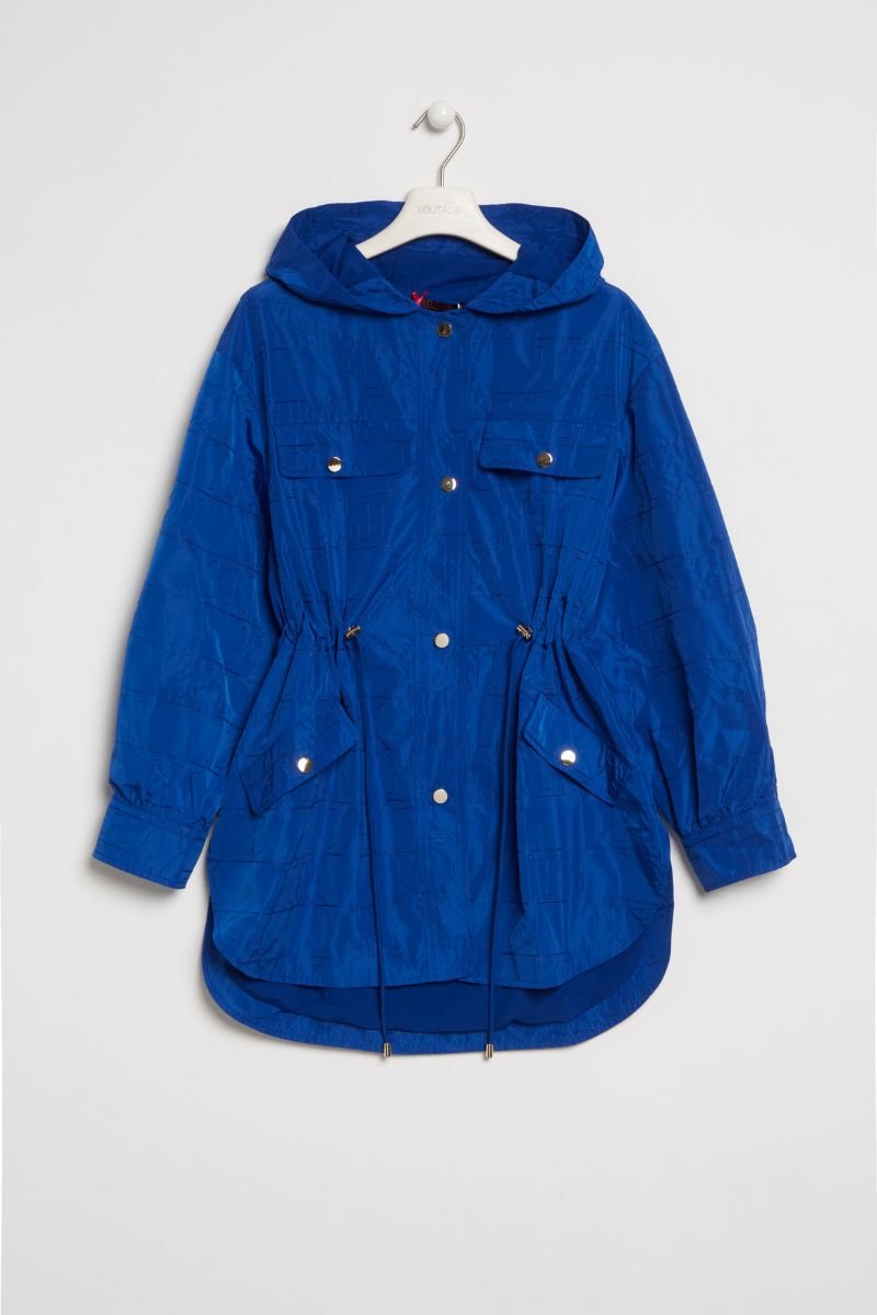 lolitas&l Cazadora azul bordada ajustada en la cintura y capucha Lolitas&L Promoción por tiempo limitado