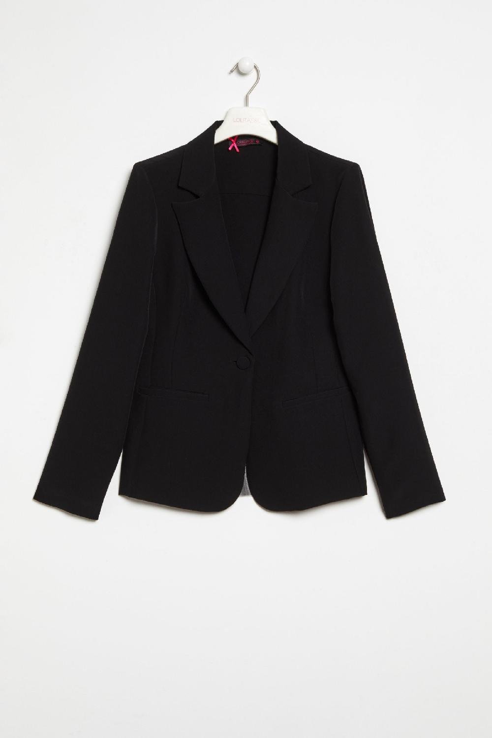 lolitas&l Chaqueta negra con solapas y espalda tafetán Lolitasyl Oferta especial de fábrica
