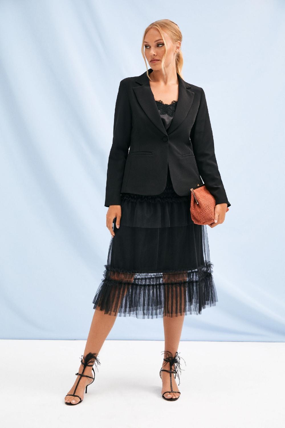 lolitas&l Chaqueta negra con solapas y espalda tafetán Lolitasyl Oferta especial de fábrica