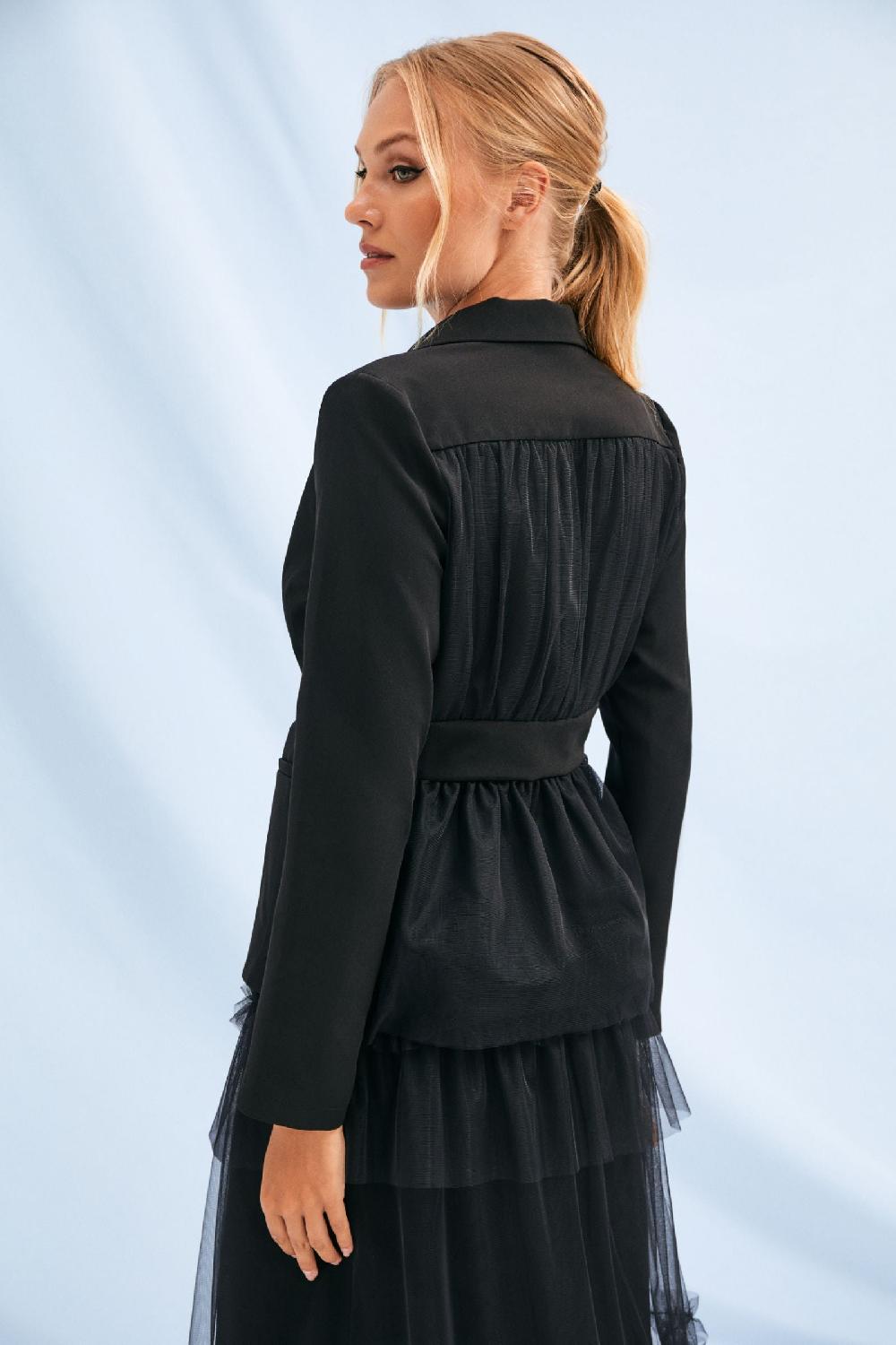 lolitas&l Chaqueta negra con solapas y espalda tafetán Lolitasyl Oferta especial de fábrica