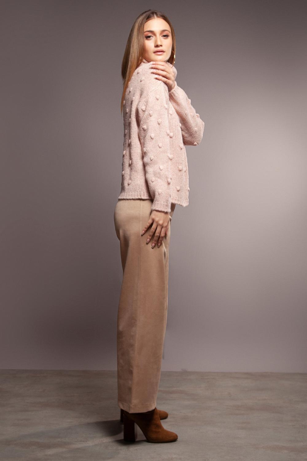 lolitas&l Suéter punto rosa jacquard con cuello tortuga Lolitas&L Ofertas de temporada