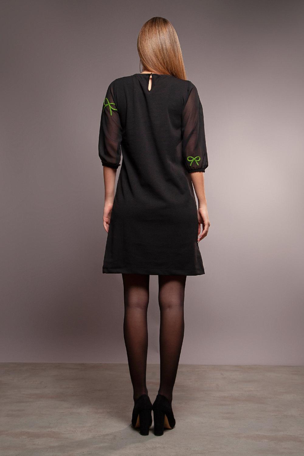 lolitas&l Vestido negro lazos verdes bordados Lolitas&L Devoluciones gratuitas