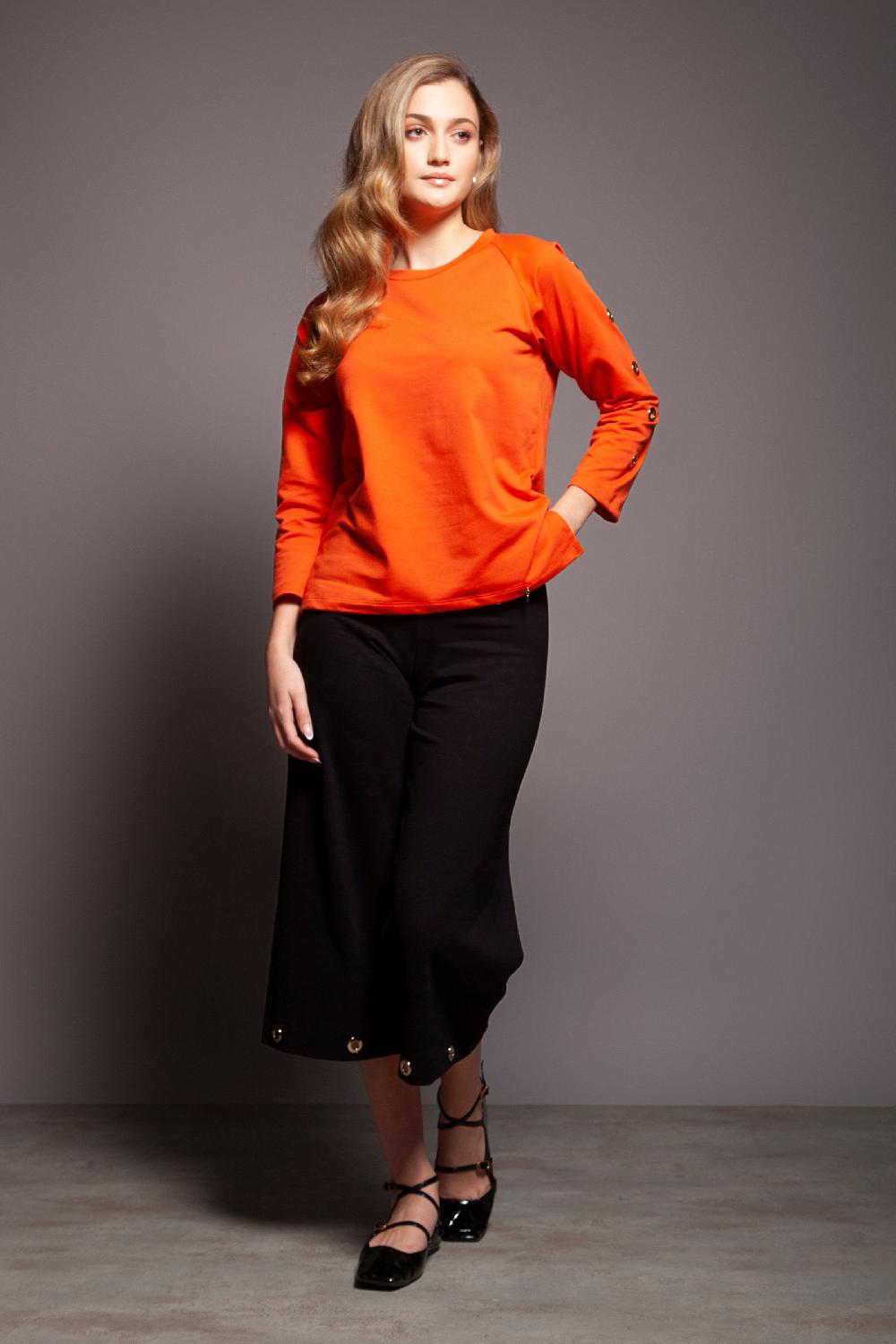lolitas&l Sudadera naranja raglan detalle aro dorado Lolitas&L Rebajas online