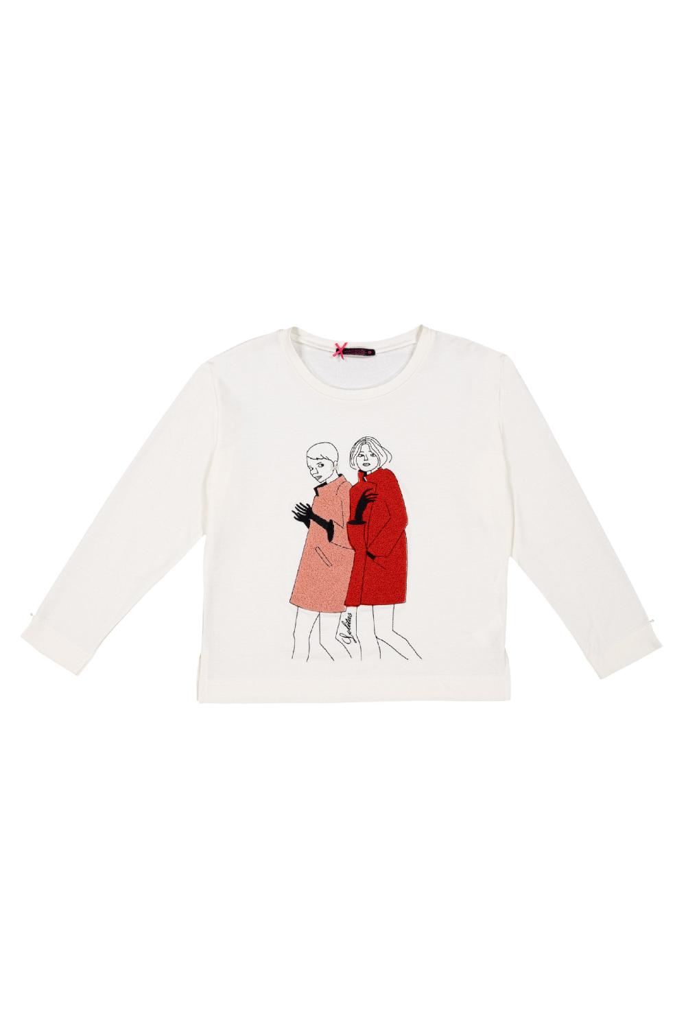 lolitas&l Sudadera blanca motivo siluetas punto alto Lolitas&L Envío gratis